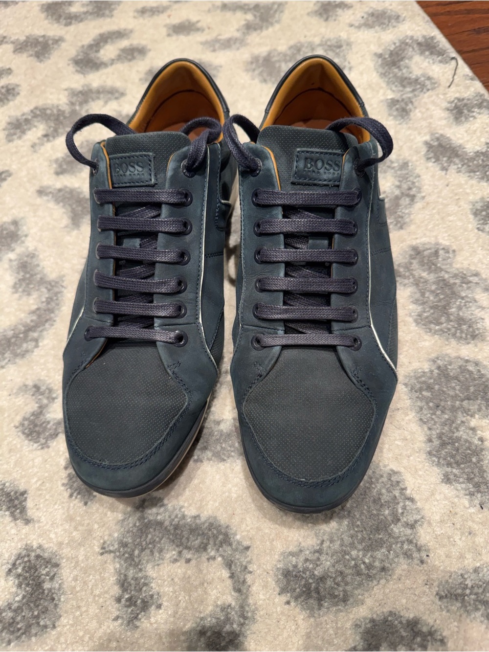 Hugo Boss Men's Dark Blue Low-Top Casual Sneakers Size 42